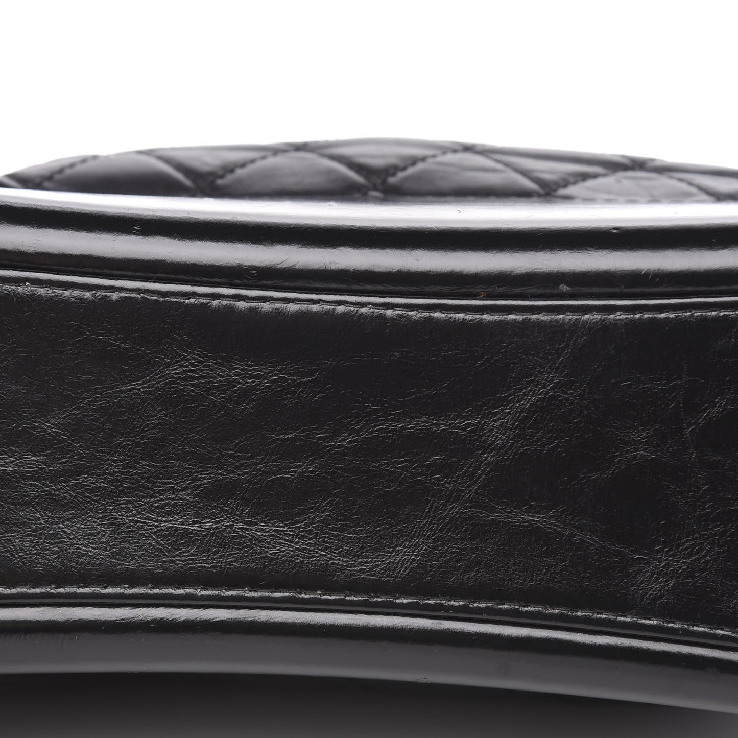 Aged Calfskin Quilted Medium Gabrielle Hobo Black