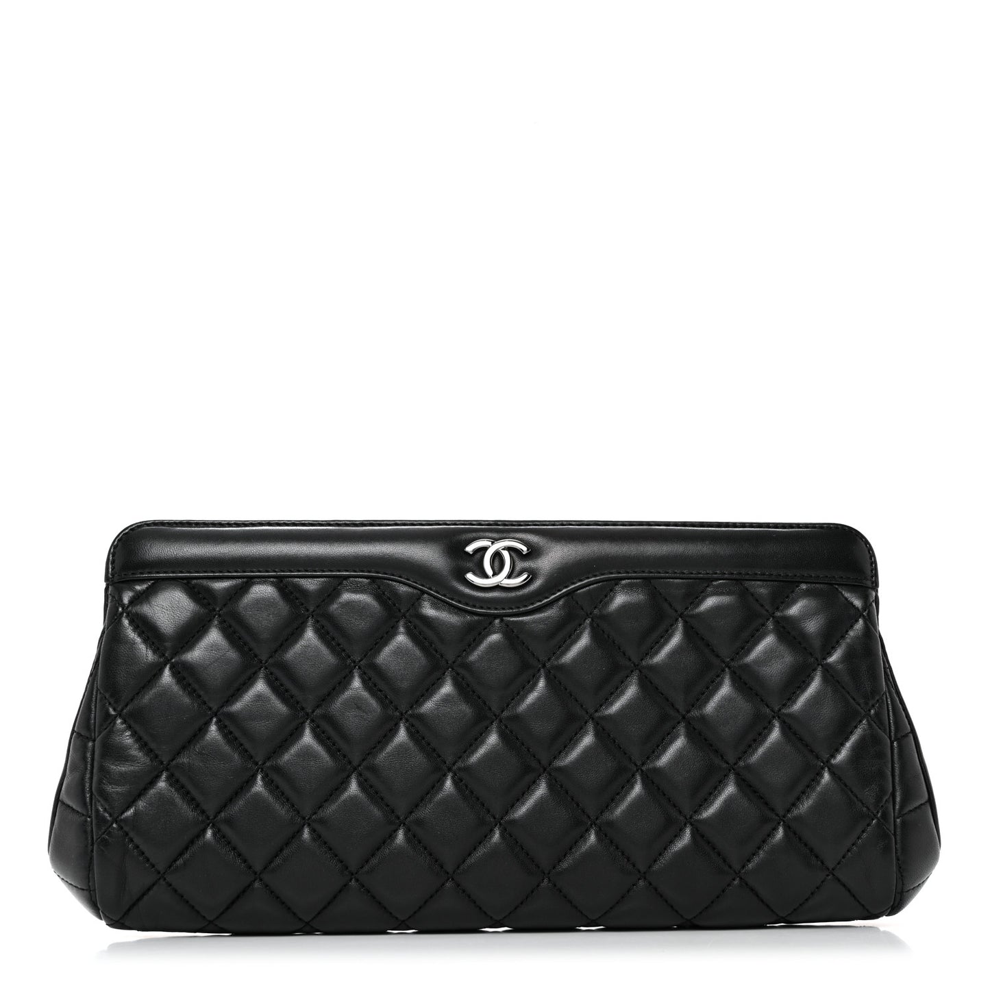 Lambskin Quilted Clutch Black