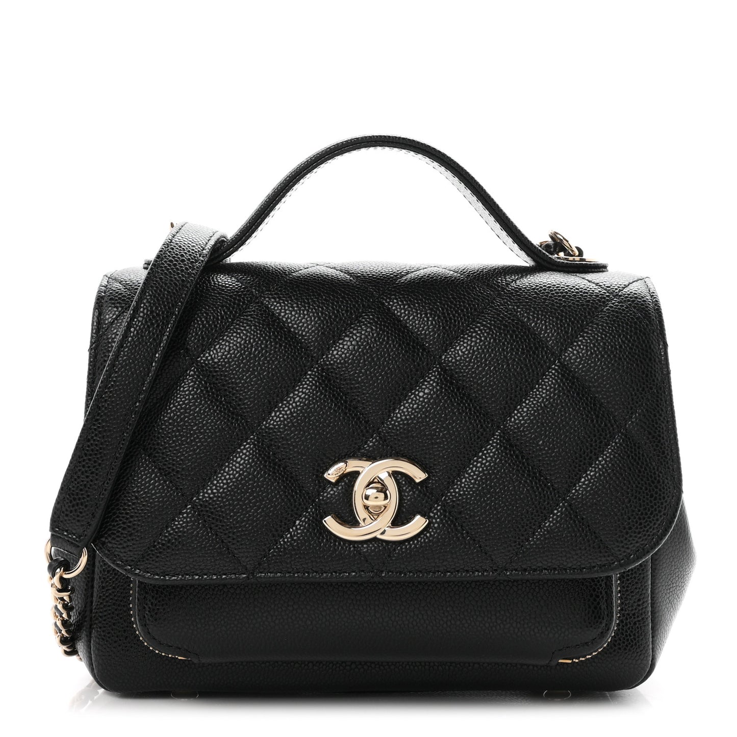 Caviar Quilted Small Business Affinity Flap Black