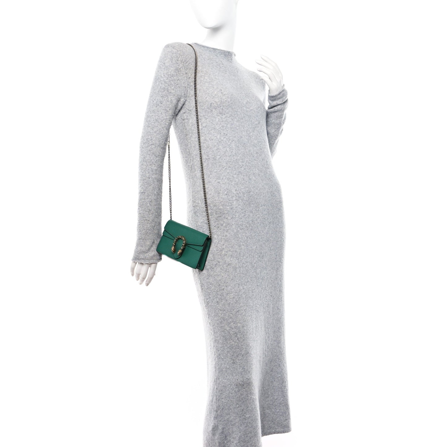 Dollar Calfskin Crystal Super Mini Dionysus Shoulder Bag Emerald