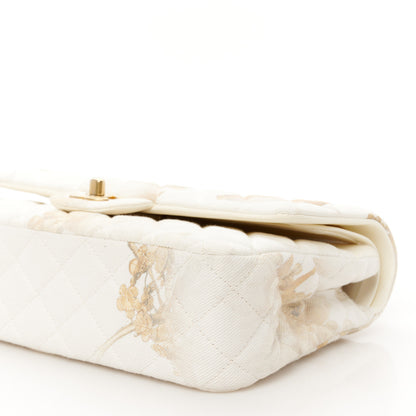 Chanel Denim Floral Printed Medium Double Flap Beige 11 of 11