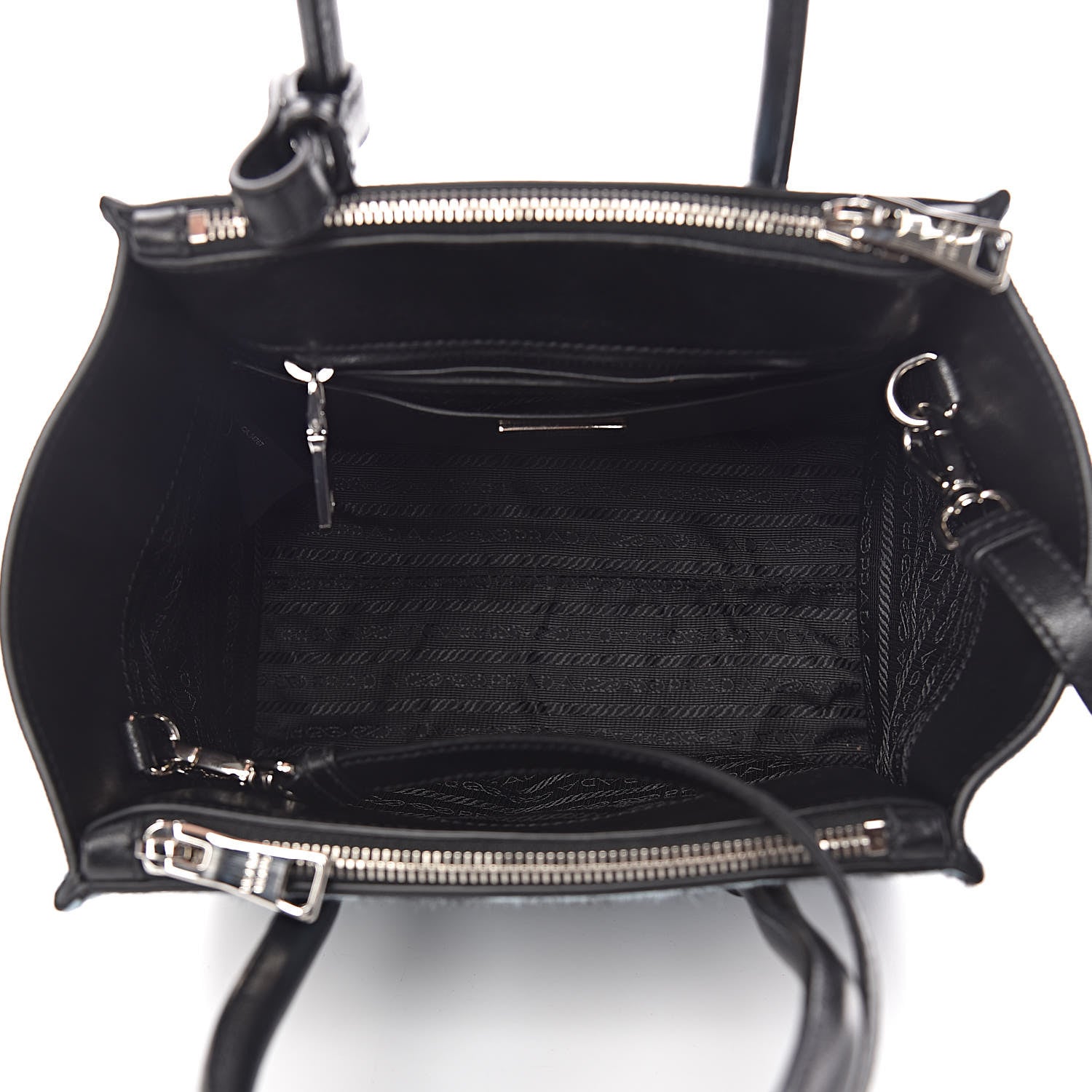 Prada Calf Hair Suede Leopard Print Mini Twin Pocket Tote Mare Black 7 of 12