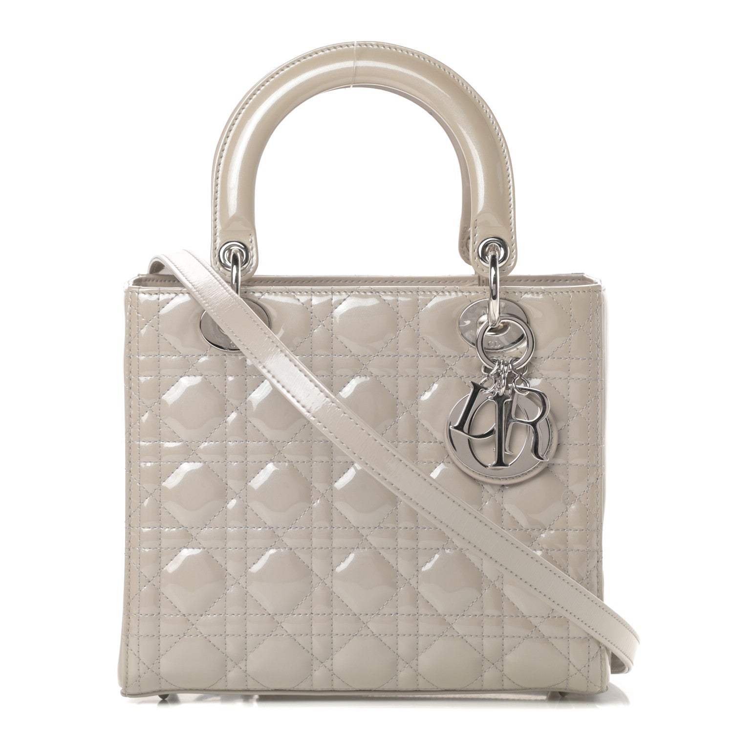 Christian Dior Patent Cannage Medium Lady Dior Grey 1 of 10