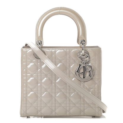 Christian Dior Patent Cannage Medium Lady Dior Grey 1 of 10