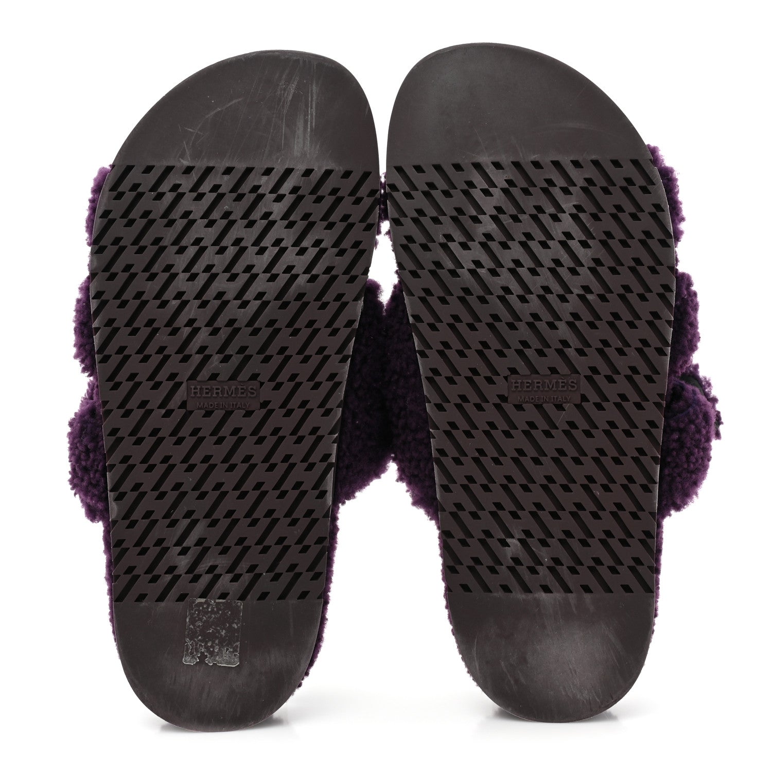 Hermes Woolskin Womens Chypre Sandals 38.5 Violet Fonce 5 of 7