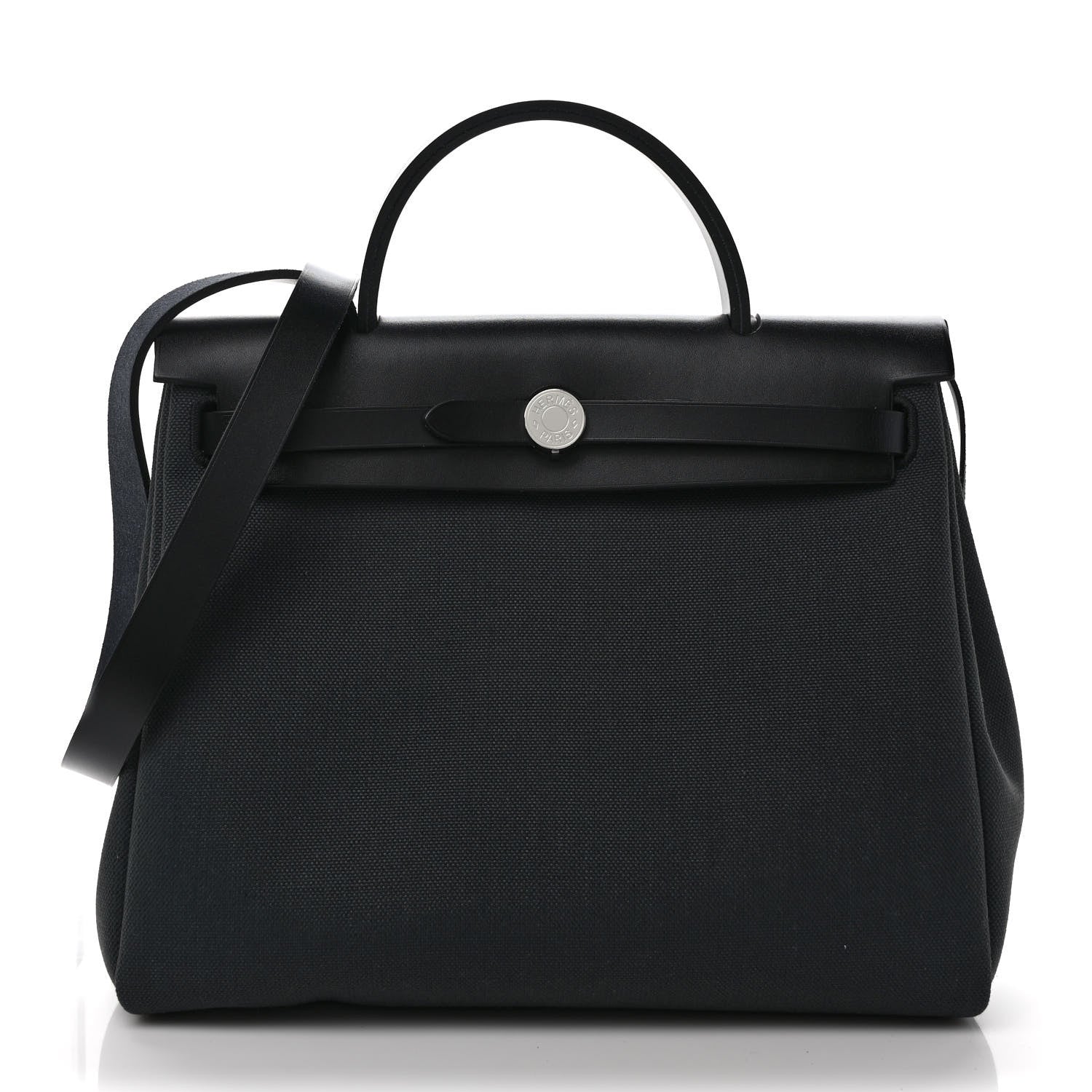 Hermes Military Toile Vache Hunter Herbag Zip PM 31 Black Vert Rousseau 3 of 11