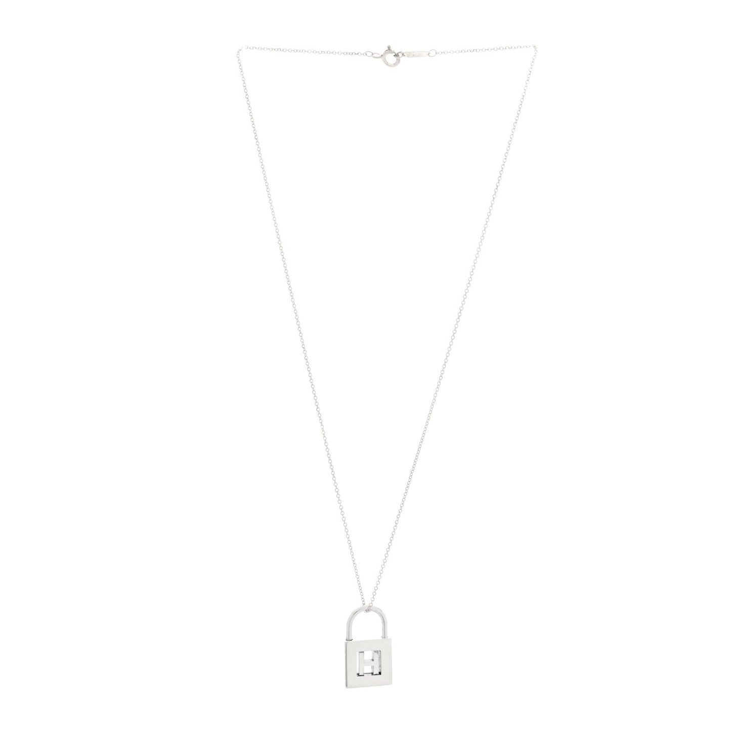 Sterling Silver Letter H Lock Charm Pendant