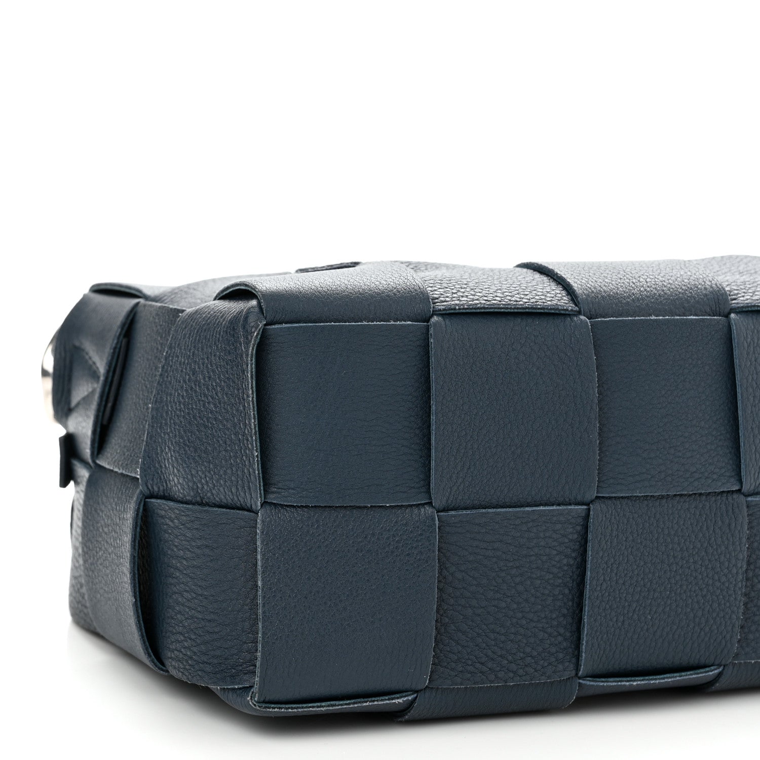 Bottega Veneta Grained Calfskin Maxi Intrecciato Brick Cassette Bag Deep Blue 9 of 11