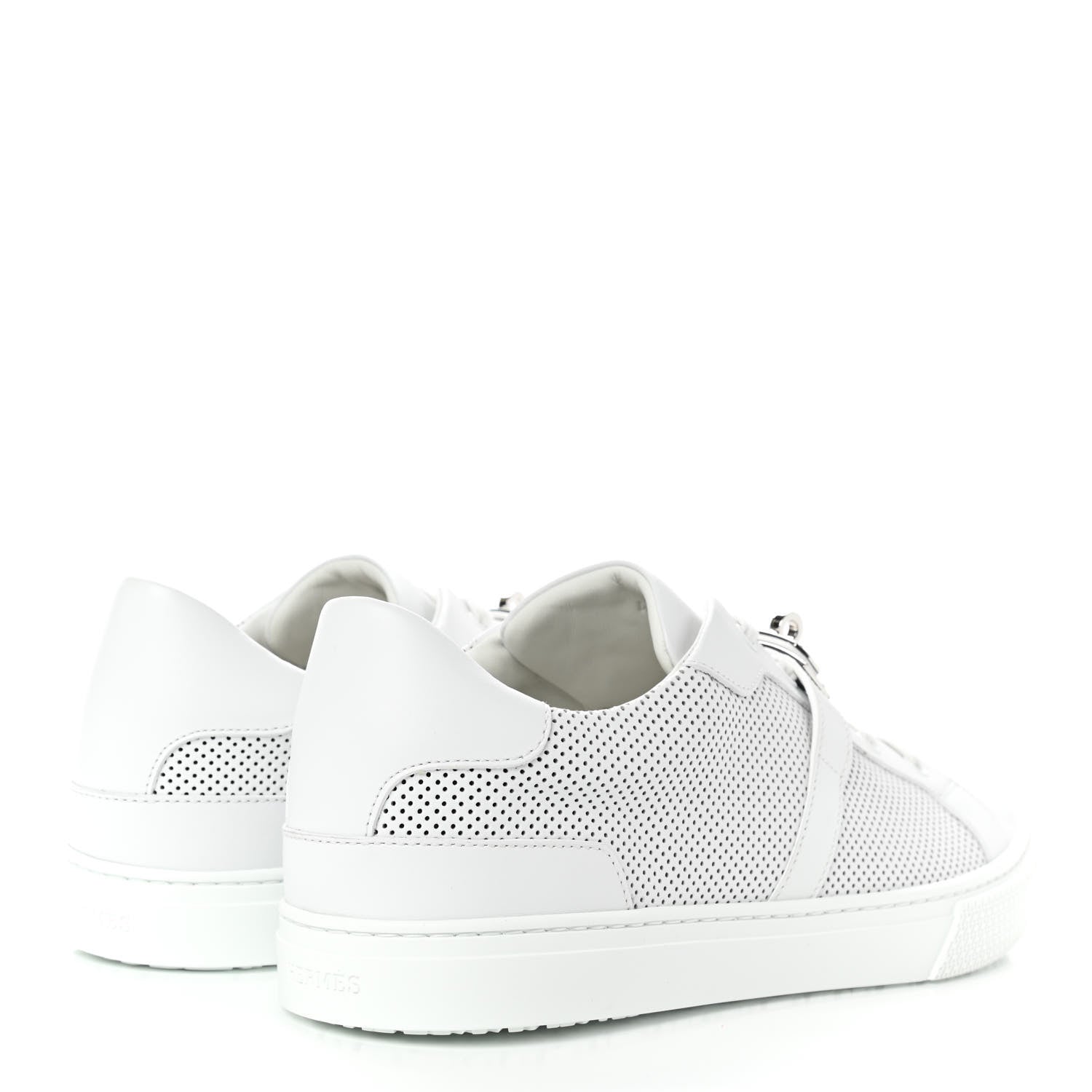 Hermes Calfskin Perforated Day Sneakers 43 White 4 of 9