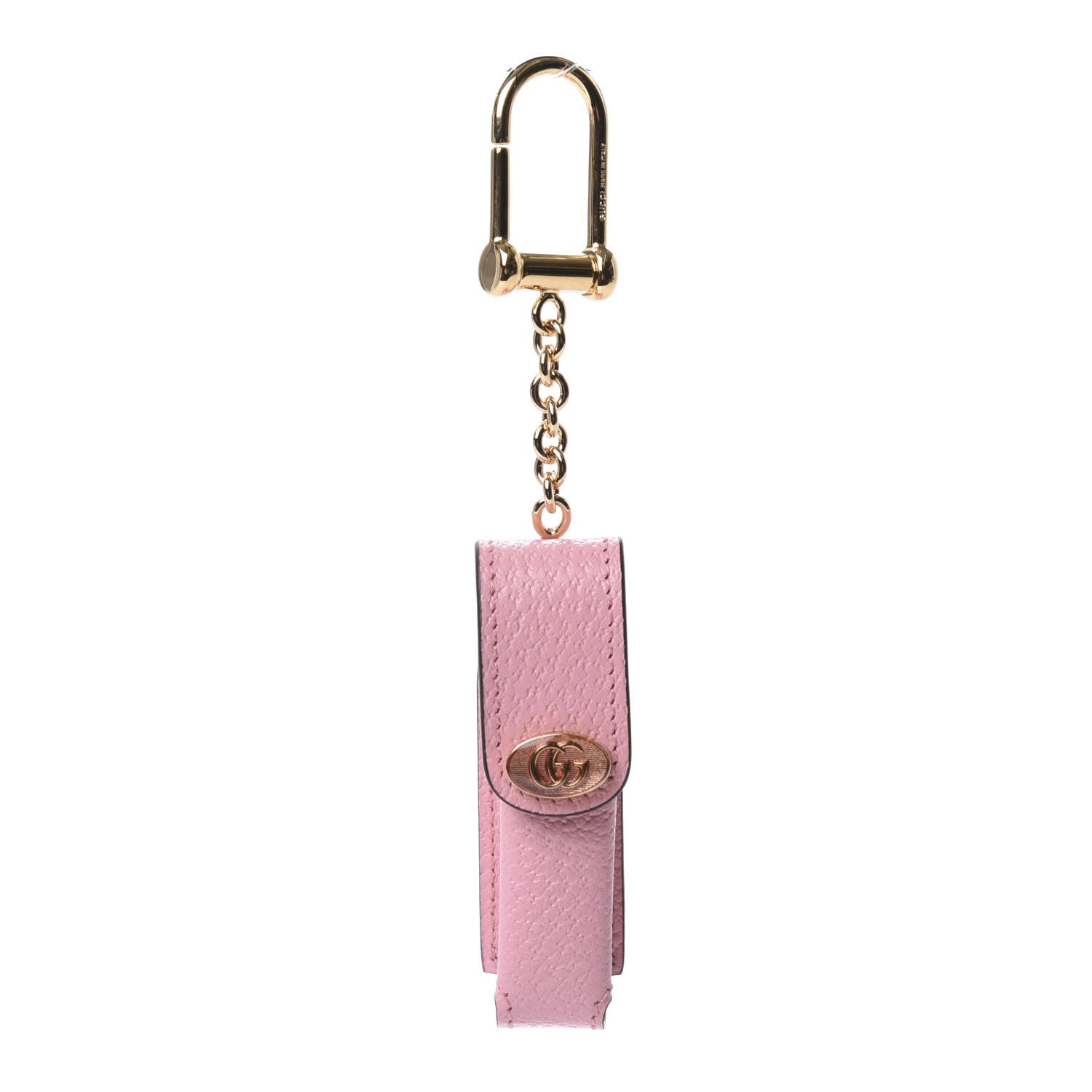 Gucci Textured Calfskin Enamel Single Porte Rouges Keychain Wild Rose 1 of 4