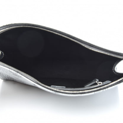 MCM Metallic Visetos Medium Zip Pouch Silver 5 of 8