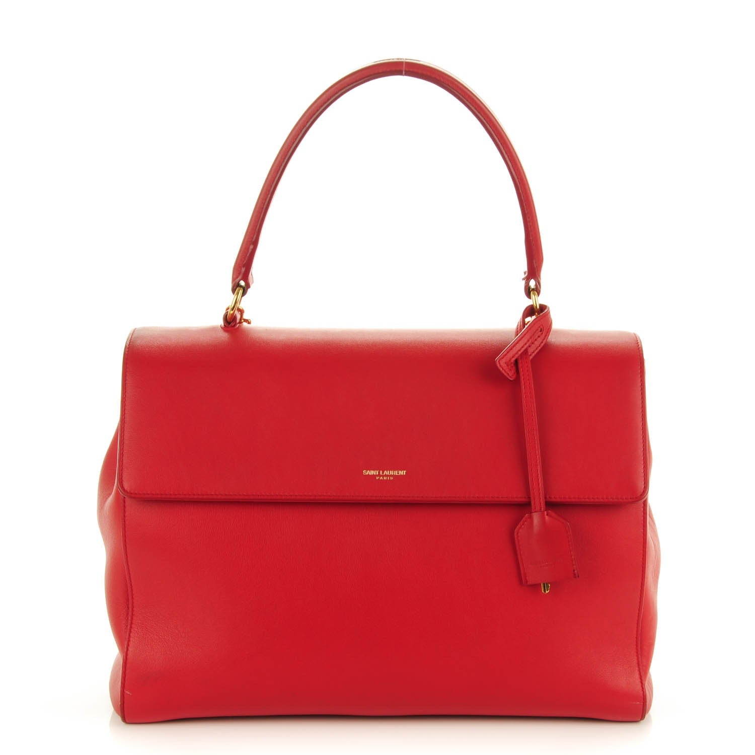 Saint Laurent Calfskin Medium Moujik Top Handle Bag Lipstick Red 1 of 10