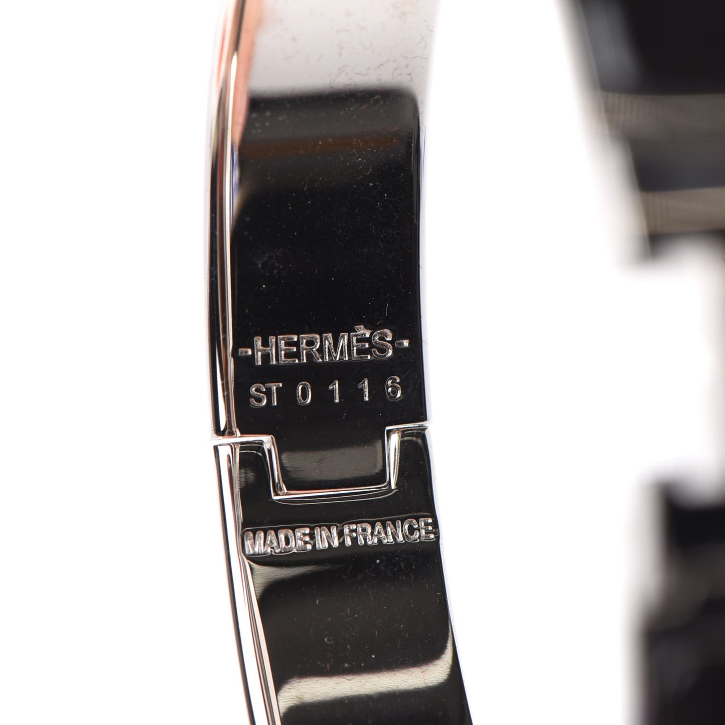 Enamel Narrow Clic Clac H Bracelet PM Black