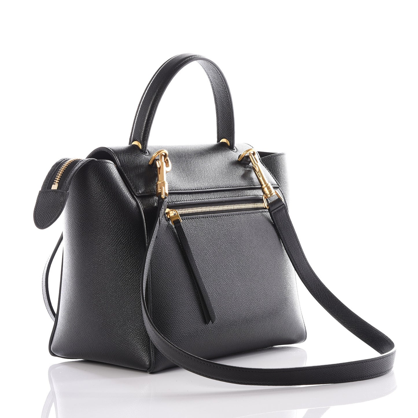 Grained Calfskin Micro Belt Bag Black