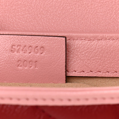 Gucci Azalea Calfskin Enamel Matelasse Diagonal Super Mini Torchon GG Marmont Shoulder Bag New Cherry Red Wild Rose 7 of 11