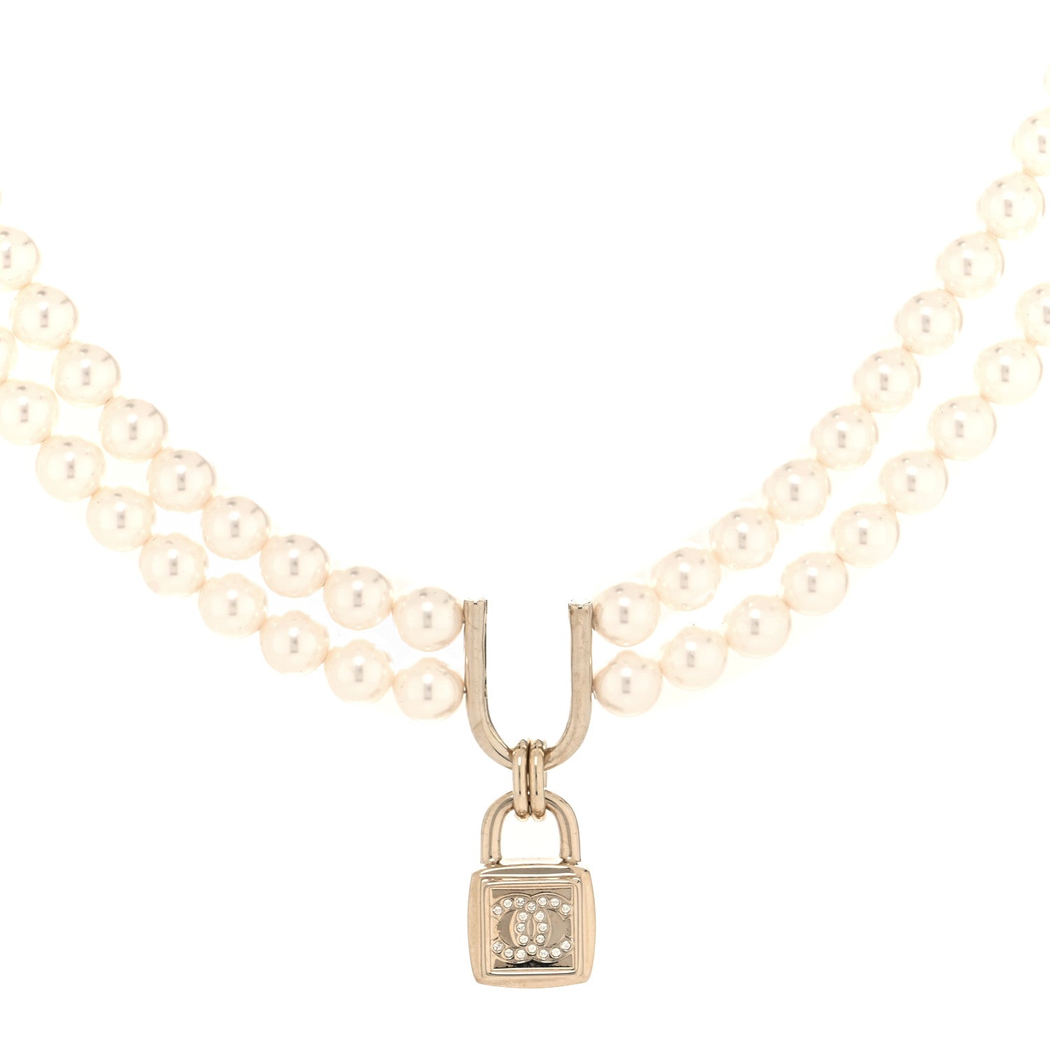 Chanel Pearl CC Double Strand Necklace Gold 1 of 5