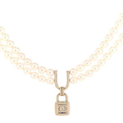 Chanel Pearl CC Double Strand Necklace Gold 1 of 5