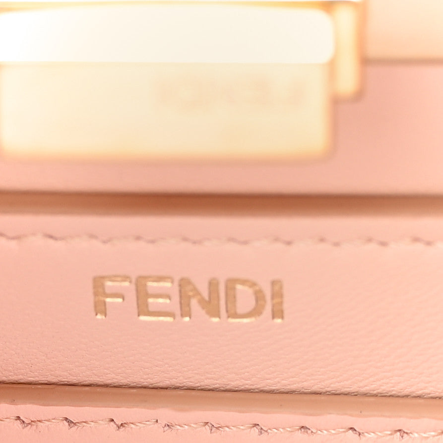Fendi Vitello Seta Nappa Bi-Color Small Peekaboo I SEE U Satchel Black Light Rose Tortora 6 of 9