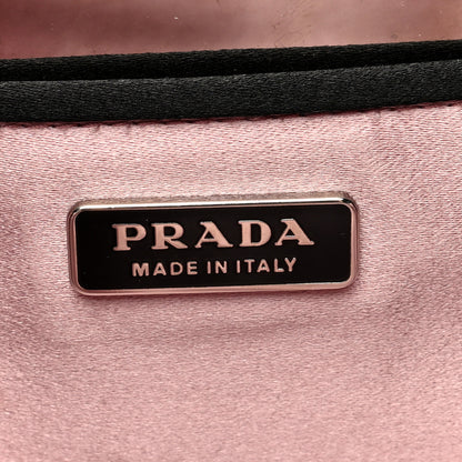 Prada Nappa Dressy Gaufre Ruched Flap Clutch Black 6 of 6