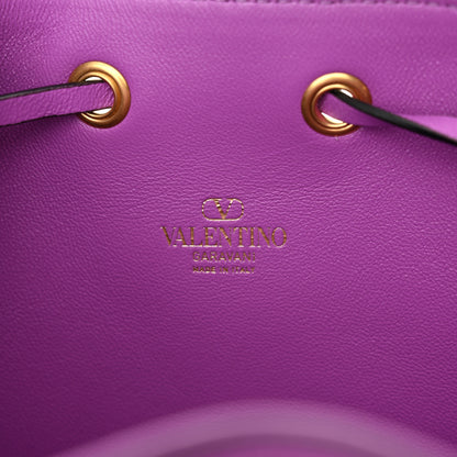 Valentino Garavani Nappa Mini VLogo Signature Chain Bucket Bag Vivid Violet 6 of 9