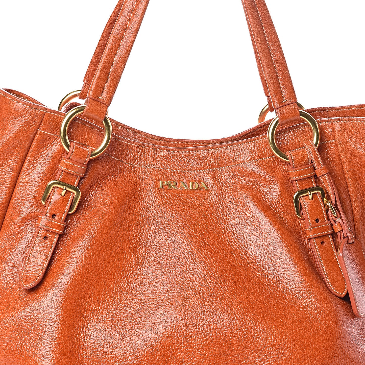 Cervo Lux Zippered Tote Papaya