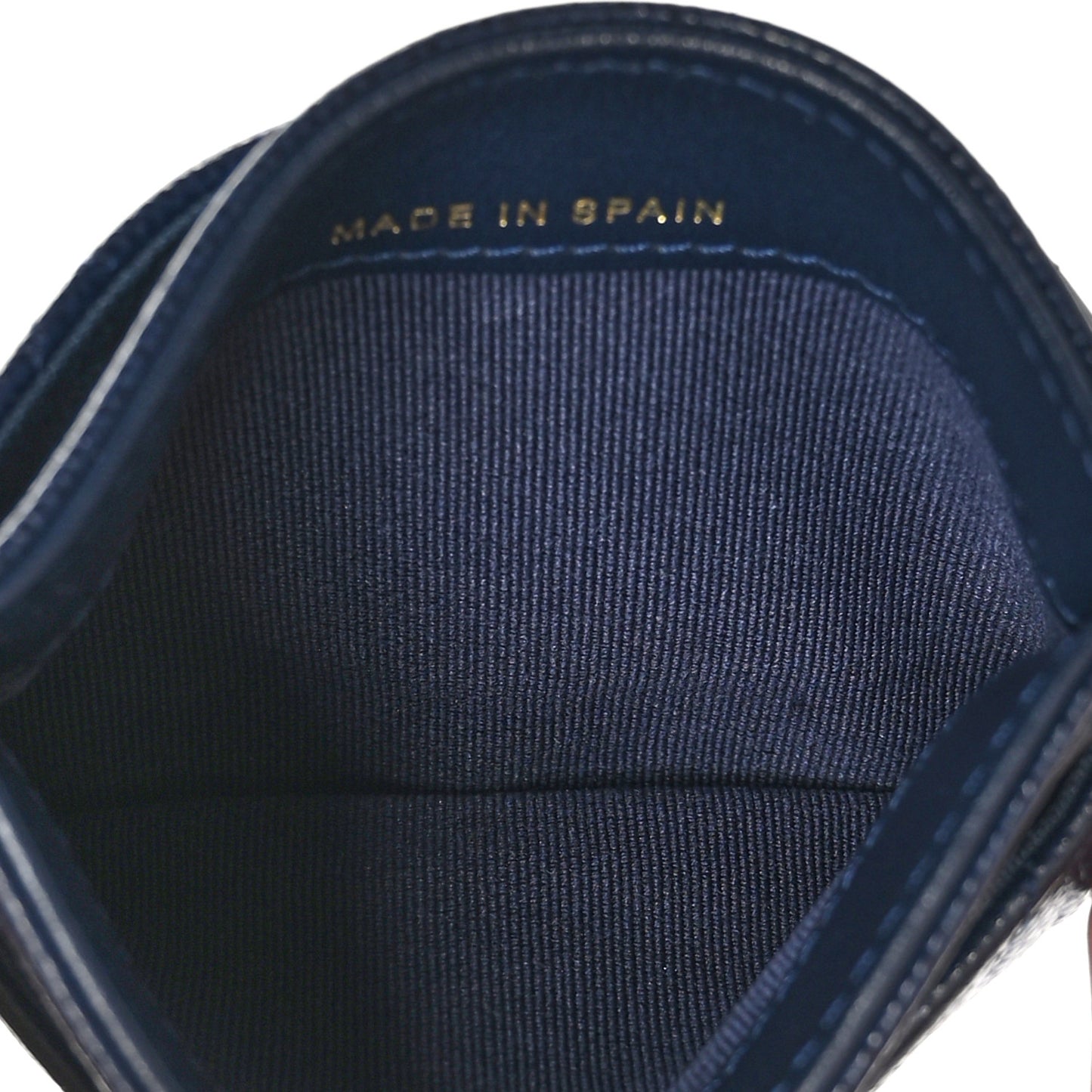 Caviar Quilted Crystal Card Holder Blue