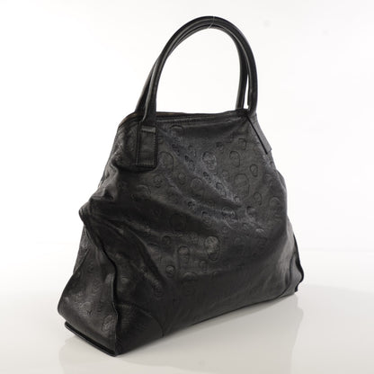 Alexander McQueen Calfskin Skull Embossed De Manta Tote Black 2 of 9