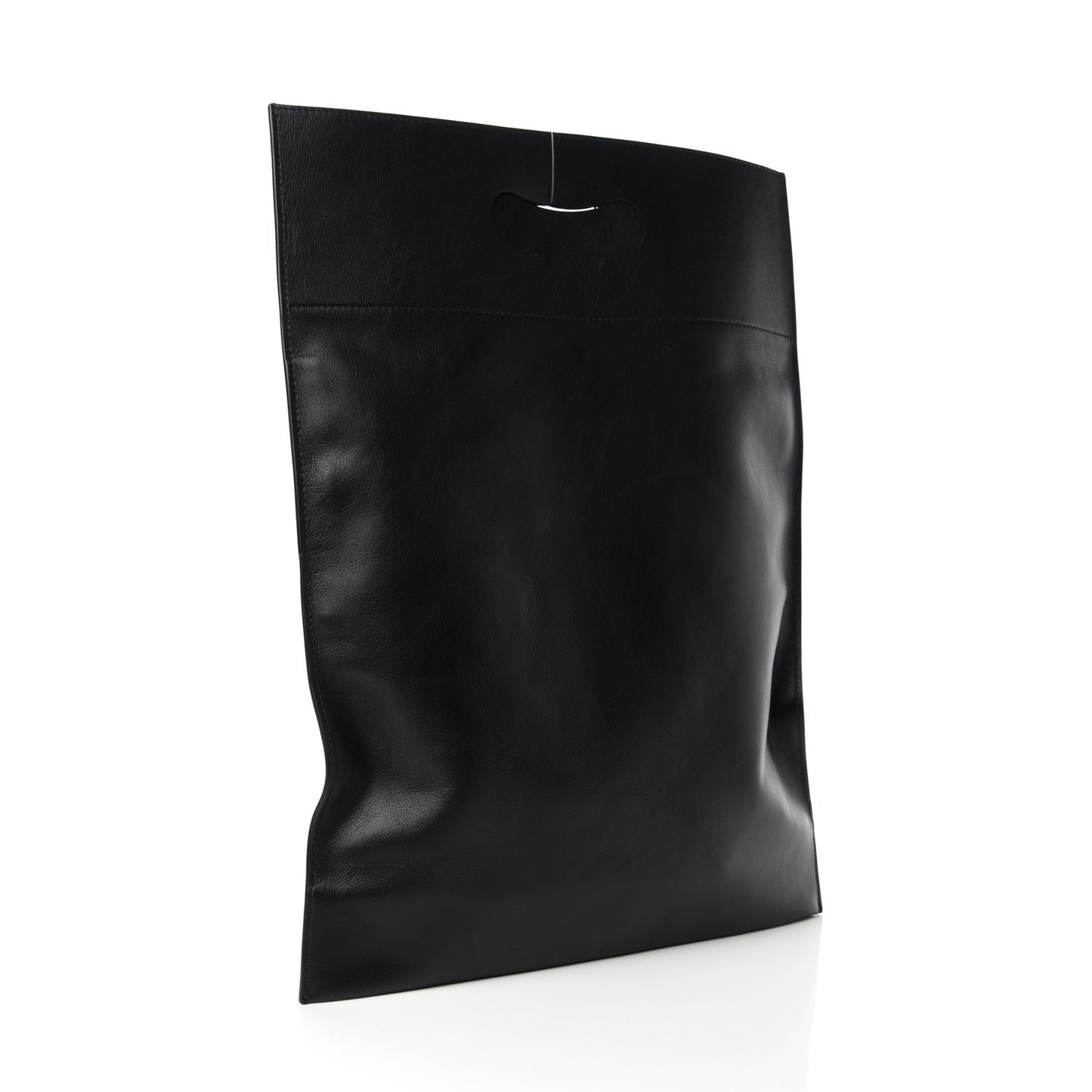 Calfskin Printed Kitten Plastic Bag Shopper S Black