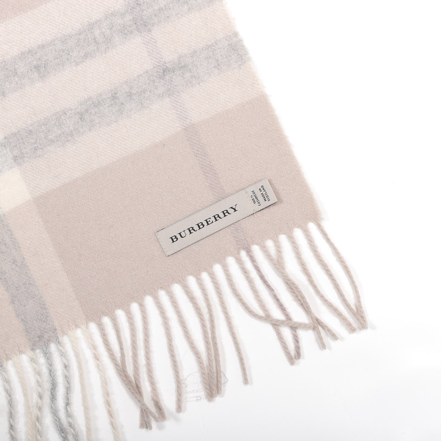 Burberry Cashmere Giant Check Fringe Scarf Pink 3 of 4