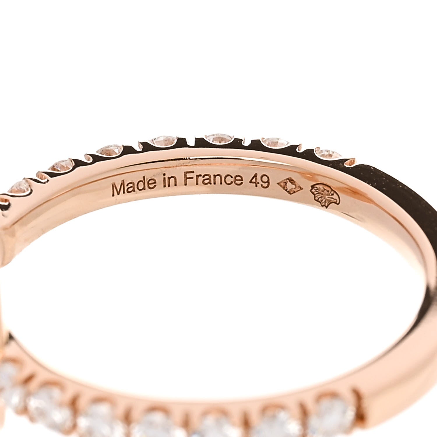 Hermes 18K Rose Gold Diamond Finesse Ring 49 4.75 6 of 7
