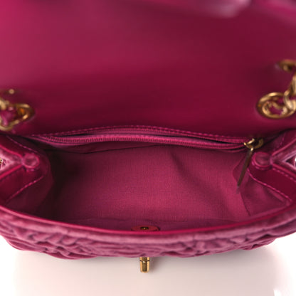 Chanel Velvet Camellia Embossed Mini Square Flap Pink 5 of 11