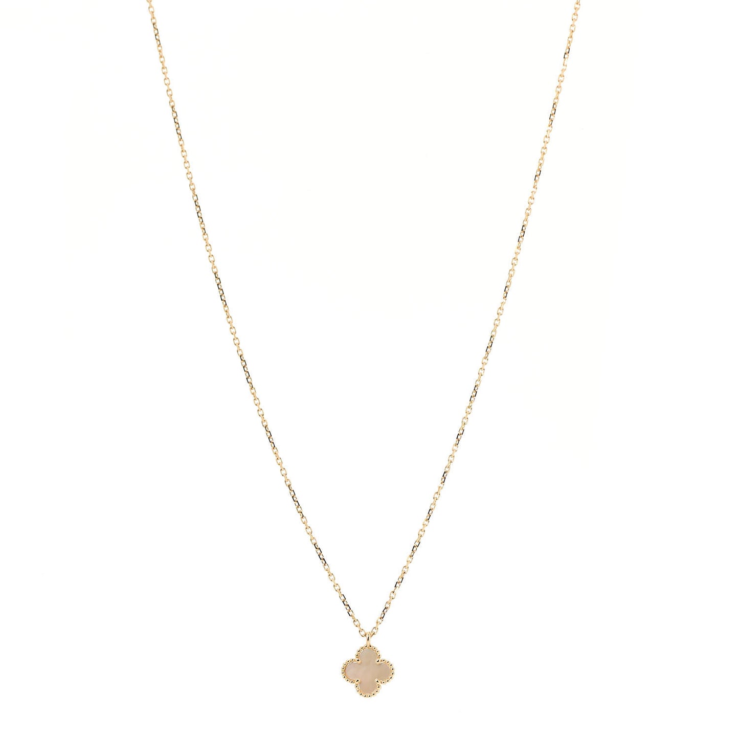 18K Yellow Gold Mother of Pearl Sweet Alhambra Pendant Necklace