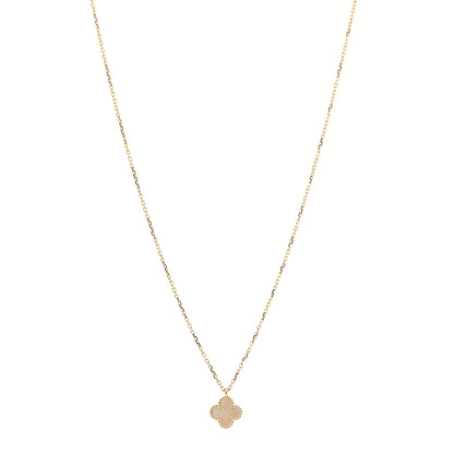 Van Cleef & Arpels 18K Yellow Gold Mother of Pearl Sweet Alhambra Pendant Necklace 1 of 7