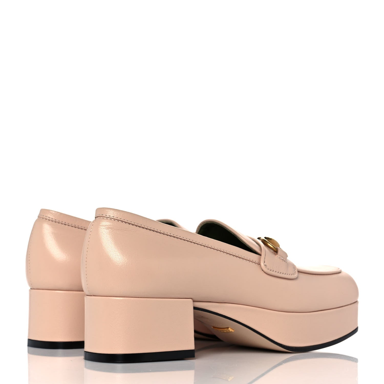 Gucci Goatskin Houdan Platform Loafers 35 Beige 4 of 9