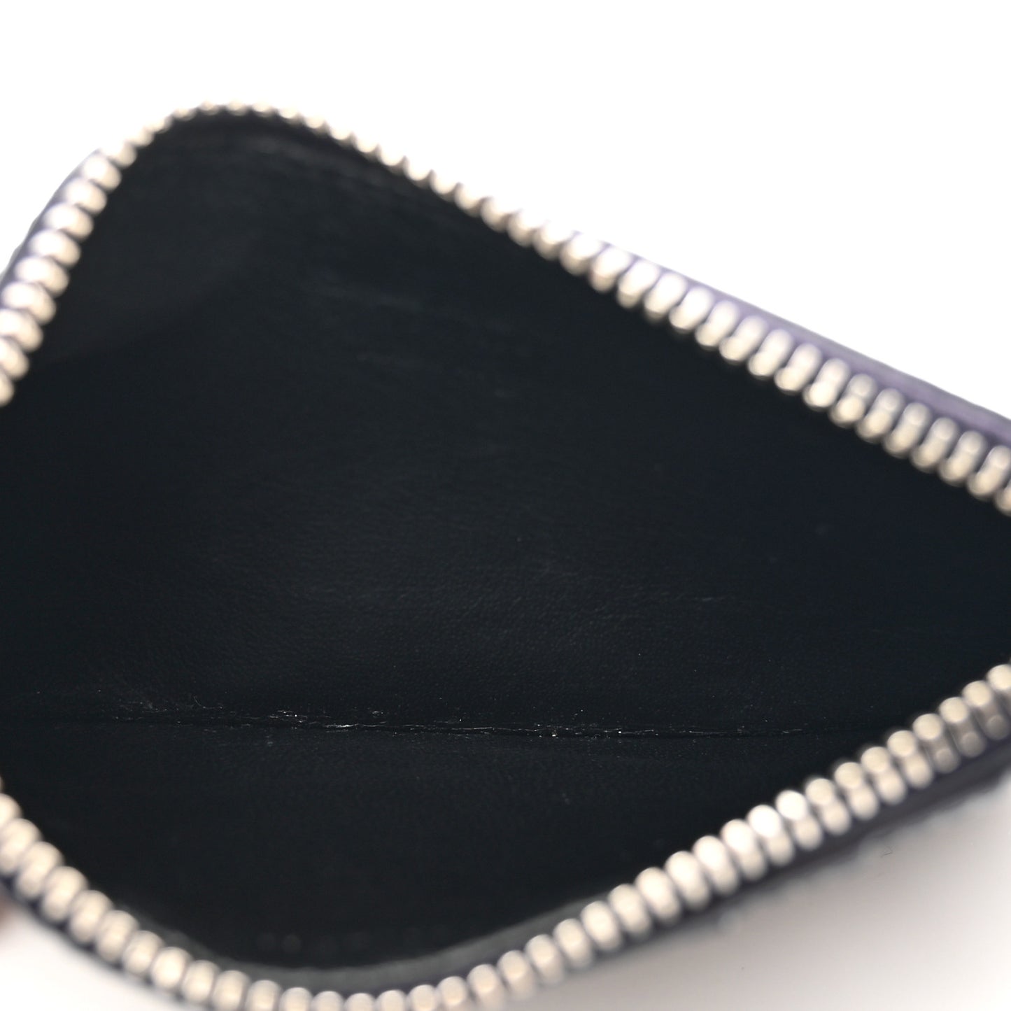 Grained Calfskin 5 Fragments Zip Pouch Card Holder Deep Marine