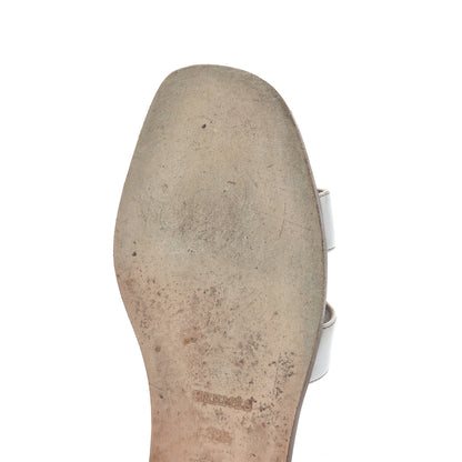 Hermes Box Calfskin Oran Sandals 38.5 White 18 of 24