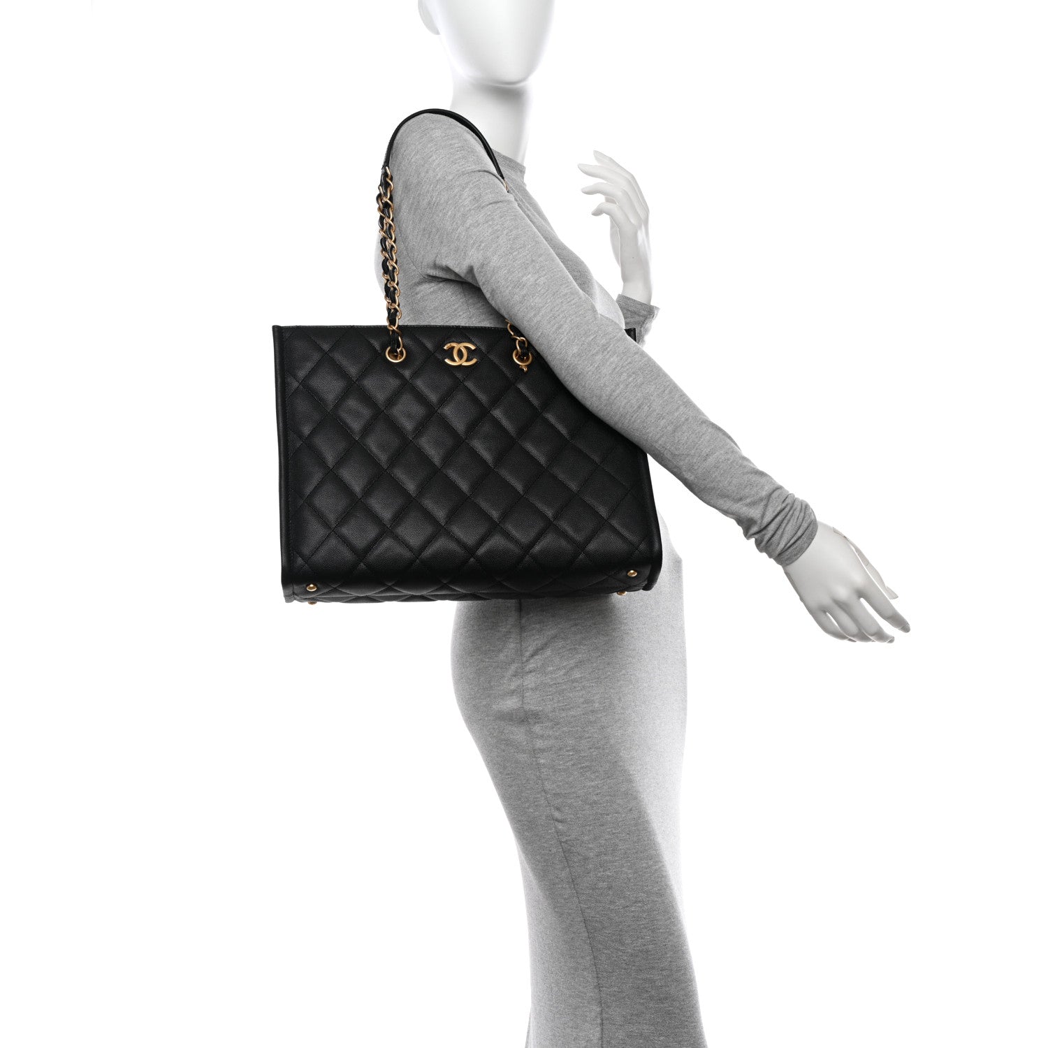 Chanel Caviar Quilted Large Shopping Tote Black 2 of 9
