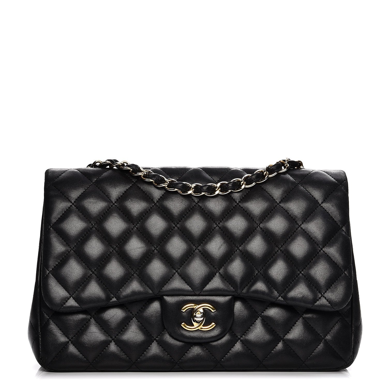 Chanel Lambskin Quilted Jumbo Single Flap Black 1 of 18