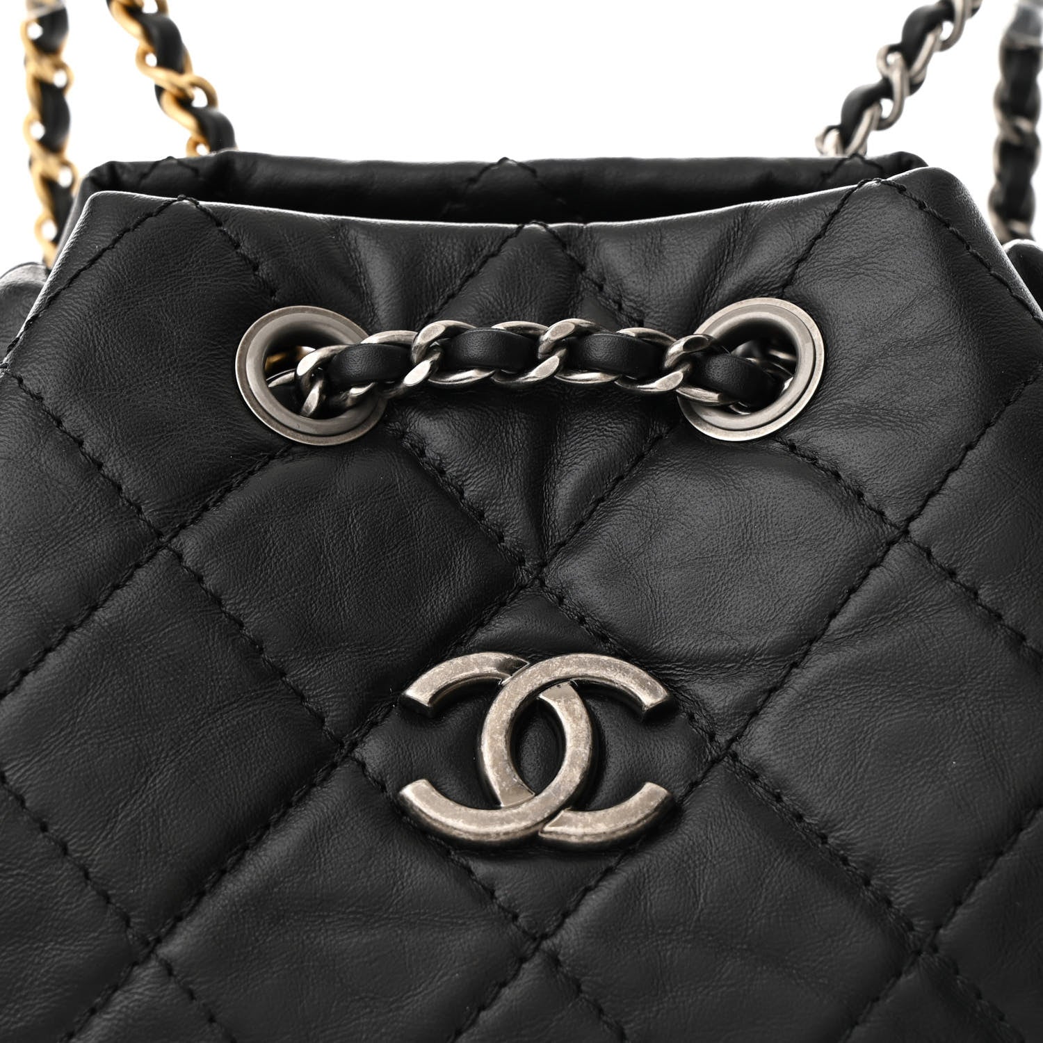 Chanel Aged Calfskin Quilted Small Gabrielle Backpack Black 8 of 11
