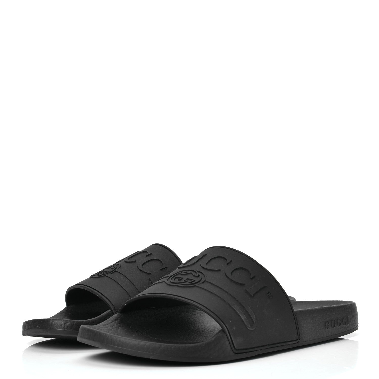 Gucci Rubber Womens Logo Slide Sandals 41 Black 2 of 4