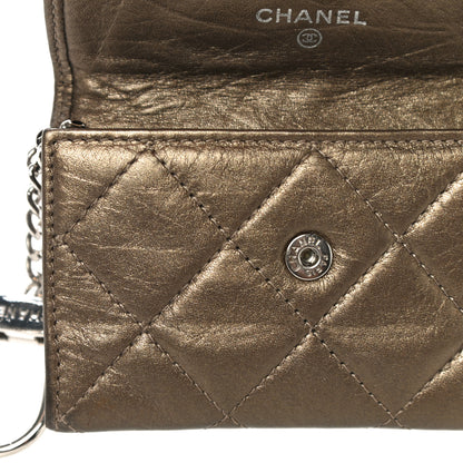 Chanel Metallic Calfskin Quilted Cambon Key Holder Case Bronze 16 of 23