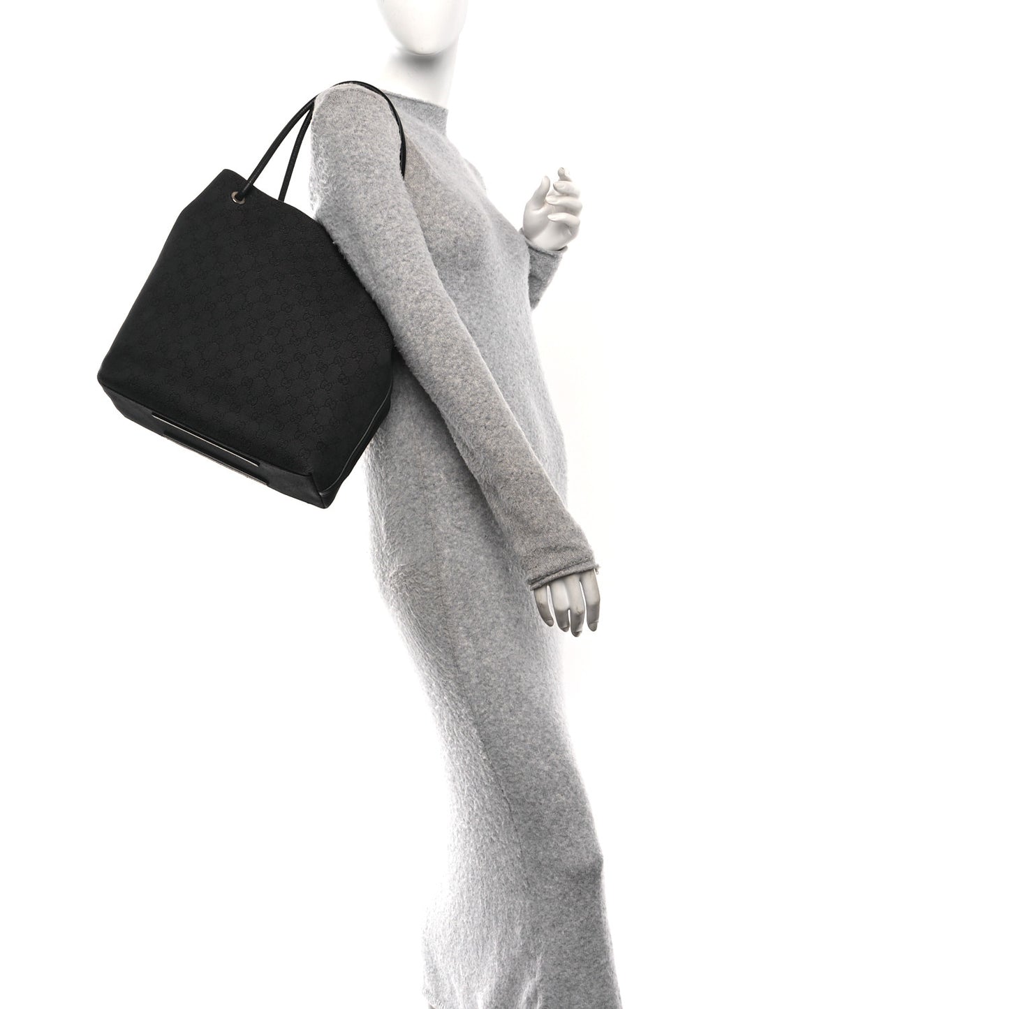 Canvas Monogram Gifford Shopping Tote Black