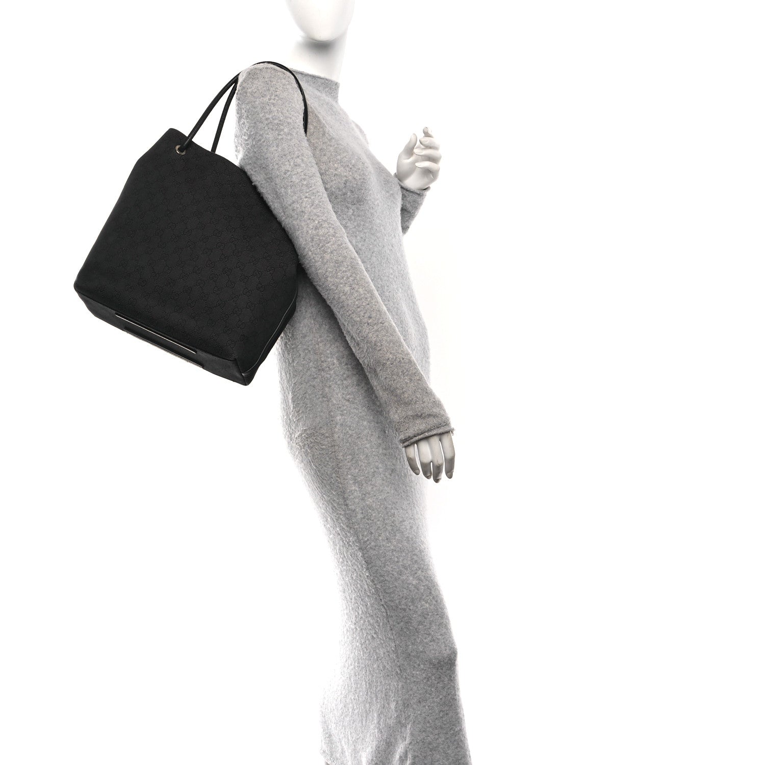 Gucci Canvas Monogram Gifford Shopping Tote Black 2 of 11