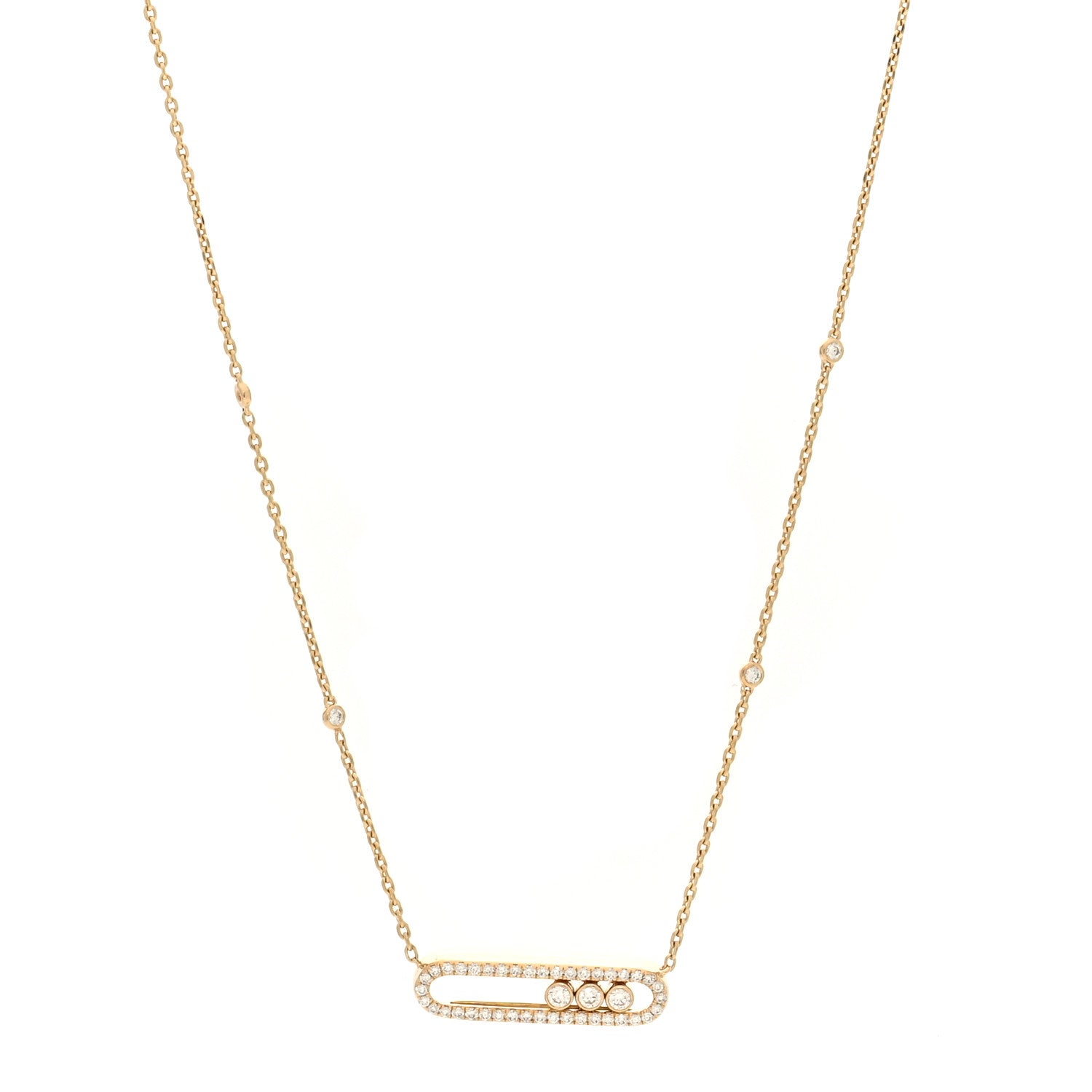 Messika 18K Yellow Gold Diamond Baby Move Classic Pave Necklace 1 of 4