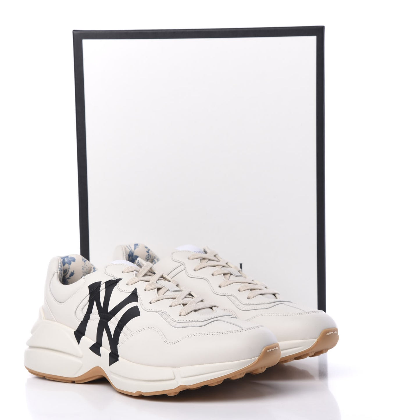 X MLB Calfskin NY Yankees Mens Rhyton Sneakers 9.5 Mystic White