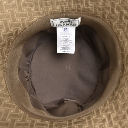 Hermes Cotton Jacquard Mosaic Farrah Hat 59 Vert Gobi 7 of 8
