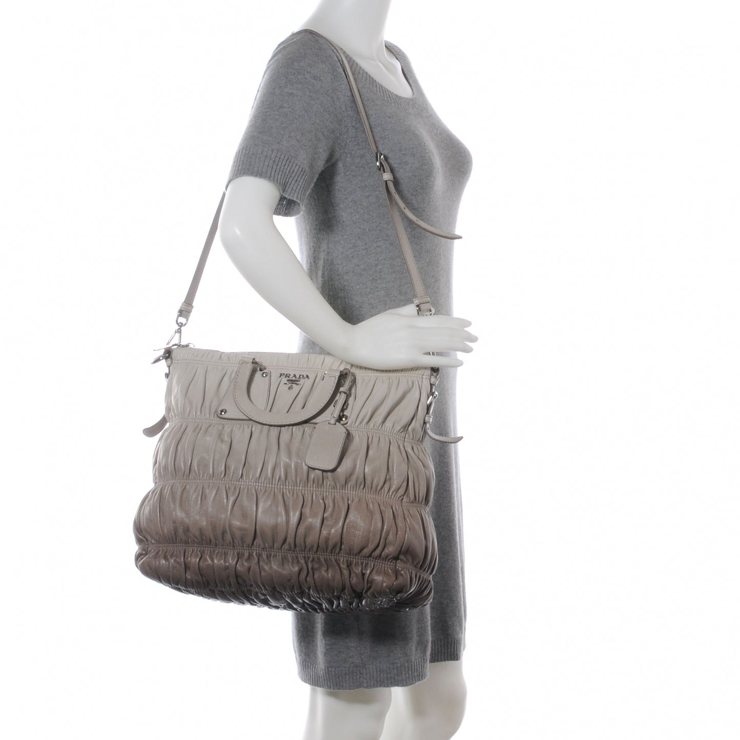 Nappa Gaufre Tote White Sfumato