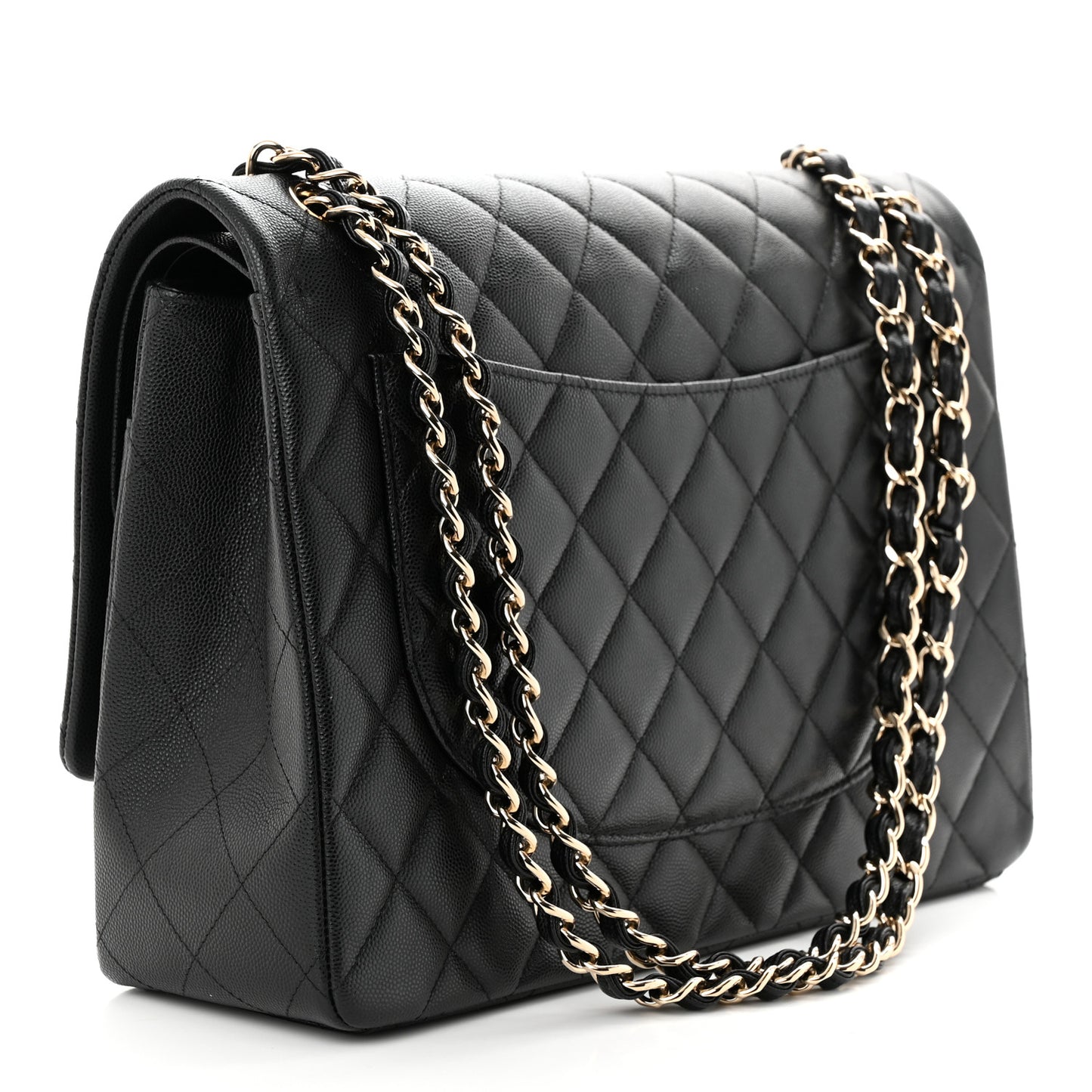Caviar Quilted Maxi Double Flap Black