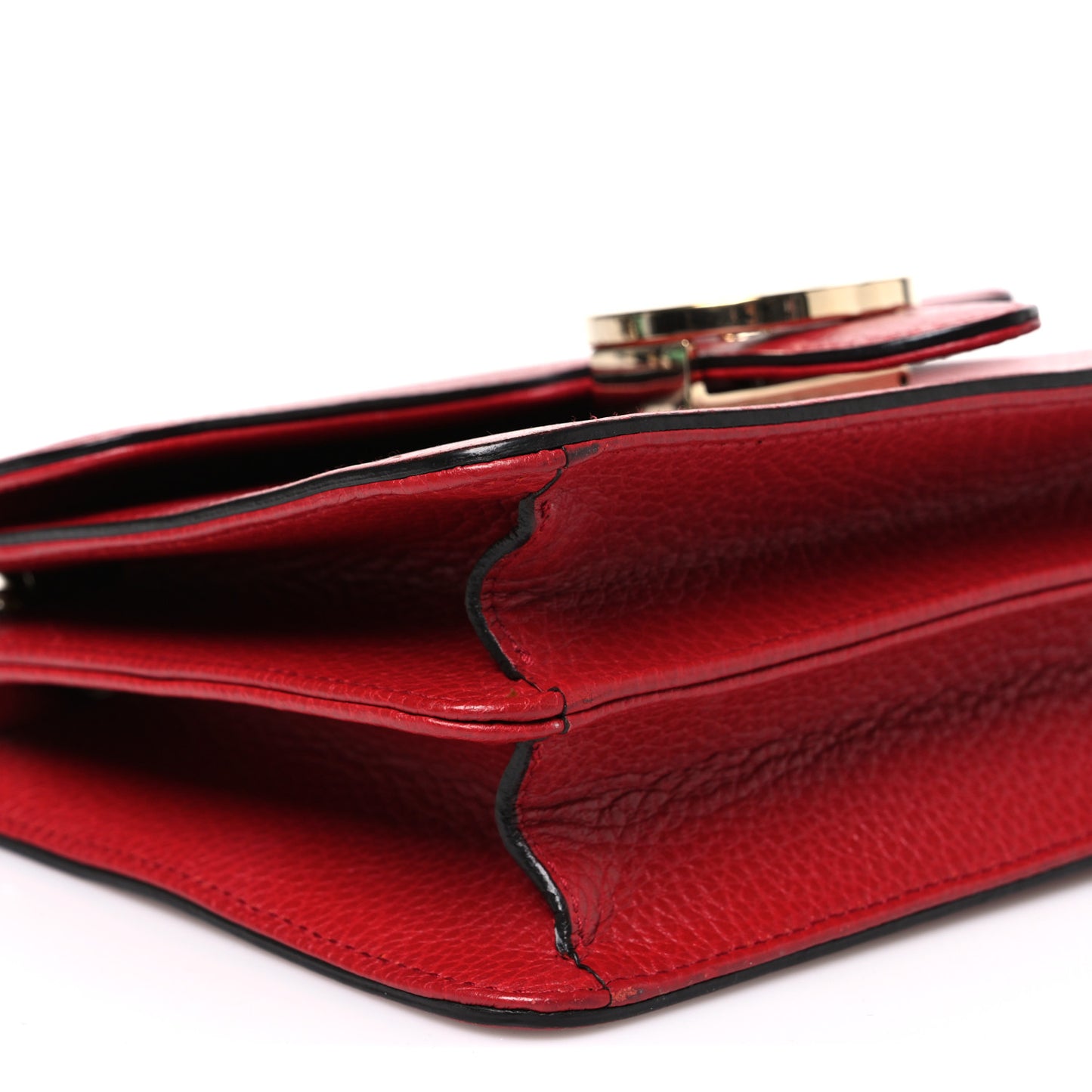 Dollar Calfskin Small Interlocking G Shoulder Bag Red