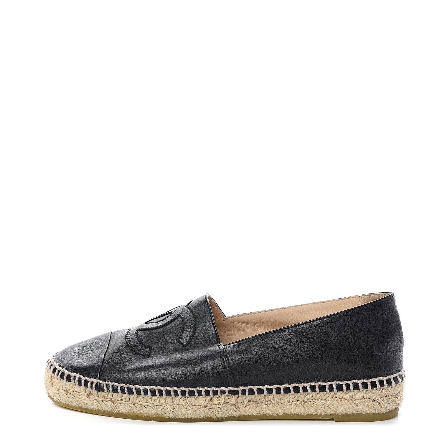 Chanel Lambskin CC Espadrilles 36 Black 1 of 8